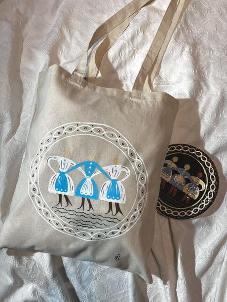 Plátené, ručne maľované tašky, 