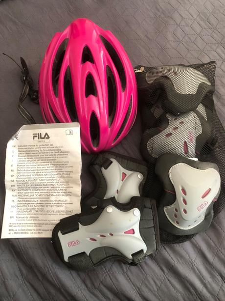 Dievčenská helma na bicykel& chrániče, m