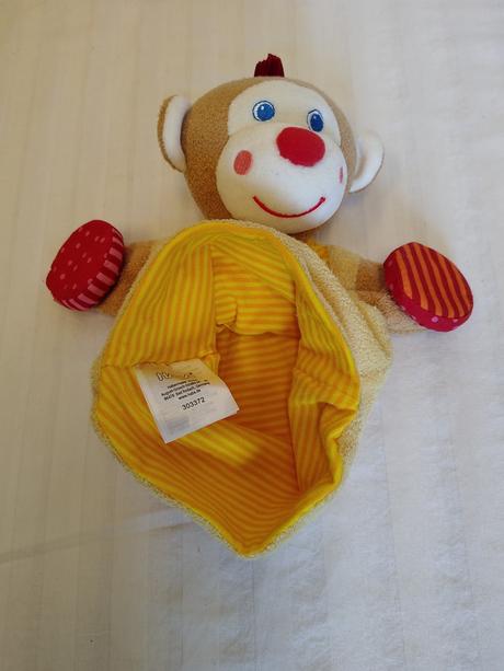 Hudobná maňuška opička s činelmi, haba, 29 cm, 