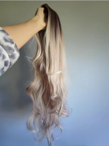 Extra dlhá parochňa platinová blond, 