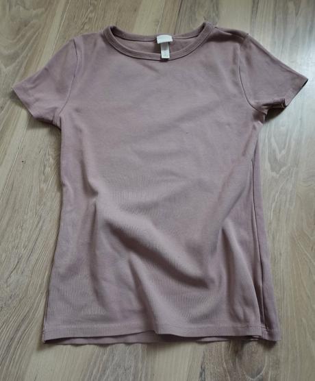 Vrúbkované tričko h&m basic, h&m,m