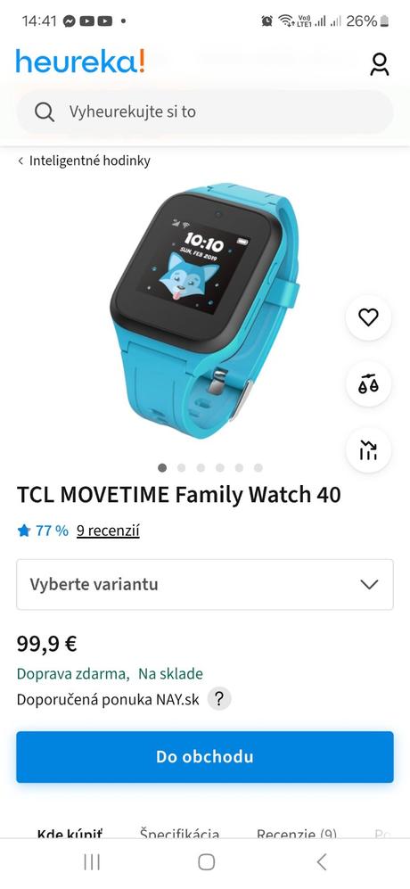 Inteligentné detske hodinky tcl,