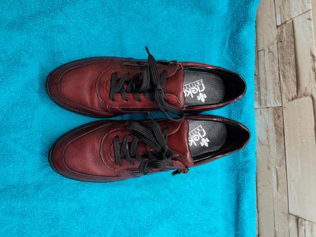 Rieker 42 - dámske kožené bordové topánky, rieker,42