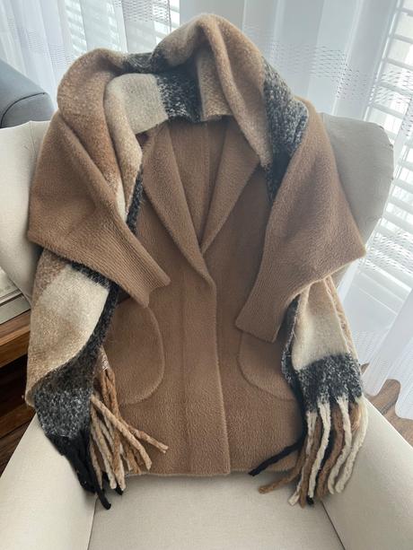 Hnedý alpaka kabát, 