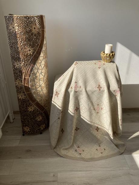 Obrus krémový -priemer-175 cm,, 
