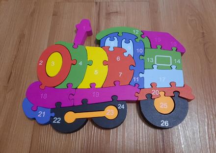 Drevené puzzle "vláčik", 