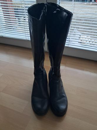 Dámske kožené čižmy remonte 38 čierne, 38