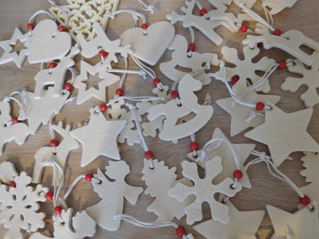 Filcové vianočné ozdoby viac kusov, nové,, 