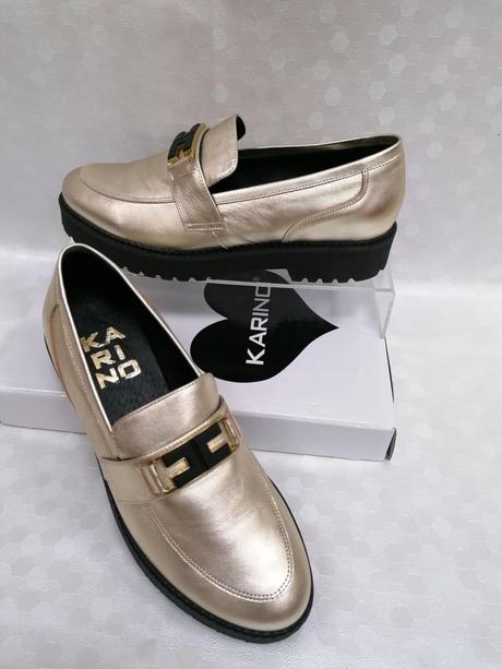 Kožené zlaté mokasíny karino 23220765 z+b, 37 / 38 / 39