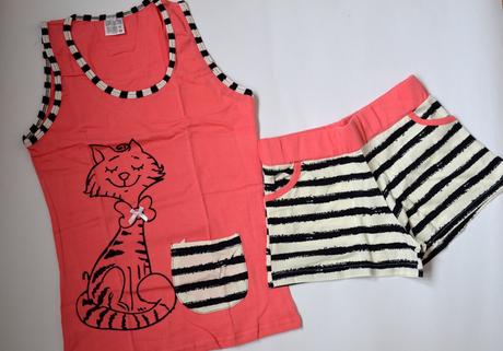 Pyžamo krátke sova, mačička, kačiatko, l / m / s / xs