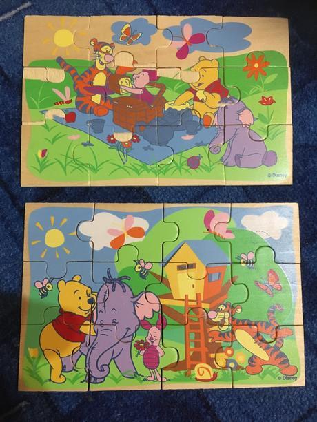 Drevené disney puzzle macko puf,