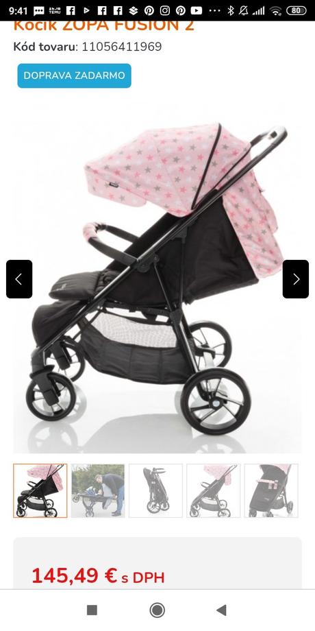 Športový kočík izopa, zopa,zopa fusion 2