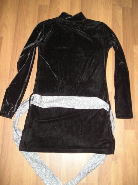 Velúrová čierna predĺžená tunika al.tričko, m