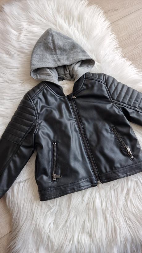 Podšitá motorkárska bunda, h&m,98
