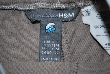 Šmolkové kraťásky, h&m,80