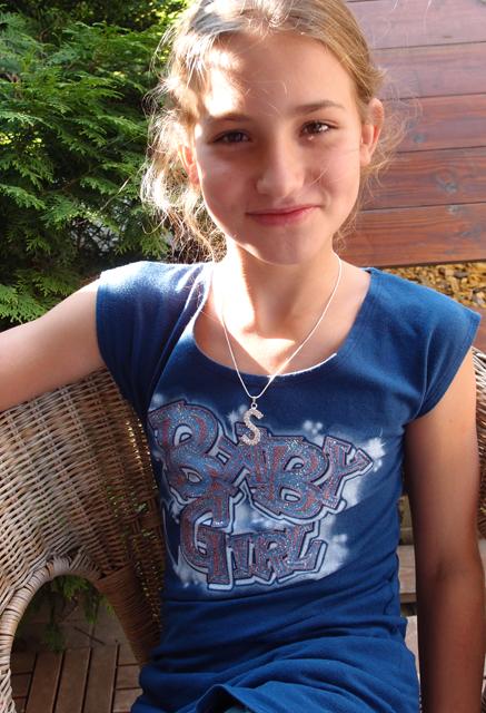 Tričko so sprayerským nápisom baby girl, 164