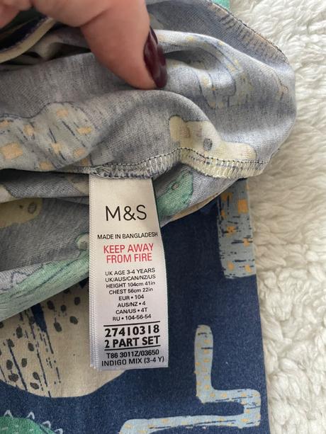 Pyzamo zvieratka m&s, marks & spencer,104