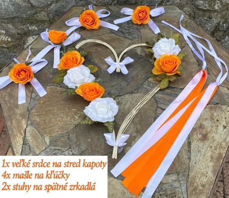 Svadobná výzdoba na auto,