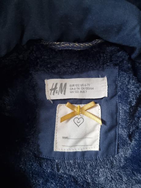 Zimna bunda 122 hm, h&m,122
