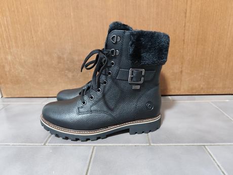 Remonte 38 - rieker - čierne kožené členkové čižmy, rieker,38