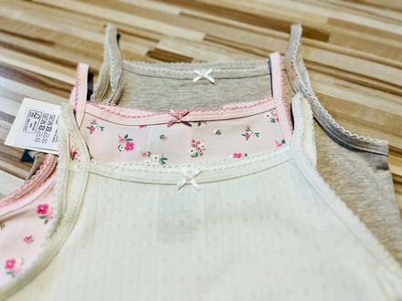 V.110/116 3 ks nové bavlnené tieločka s mašličkami, h&m,110 / 116