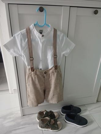 Košeľa + kraťasy na traky, f&f,104