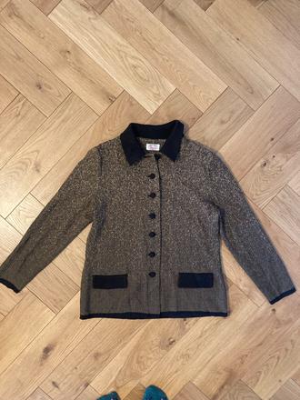 Vintage polo vlneny sveter, s