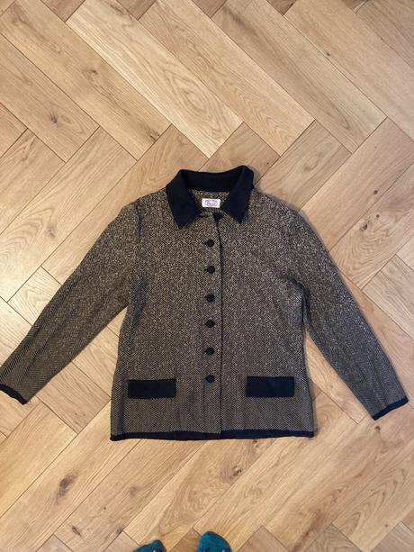 Vintage polo vlneny sveter, s