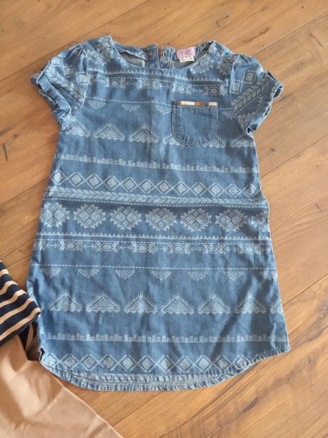 Dievčenský set tunika s legínkami + riflové šaty, 104–116