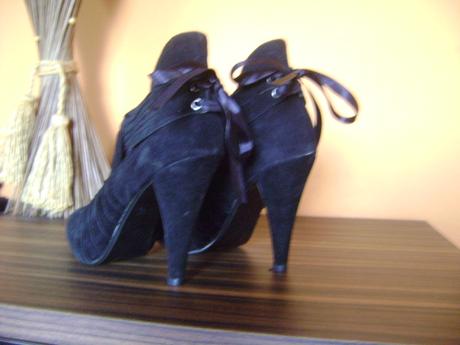 Čierne semiš kotníčky, 36