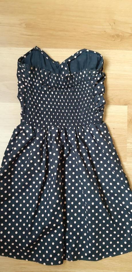 Tmavomodré bodkované šaty, fishbone,xs