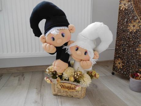 Škriatkovia na privítanie dekorácia ku vchodu, 