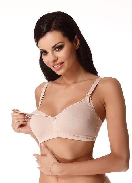 Bavlnená podprsenka na dojčenie easy telová - d, 70 - 95,d