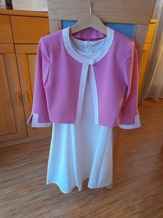 Puzdrové šaty a bolerko pre dievčatko, 140