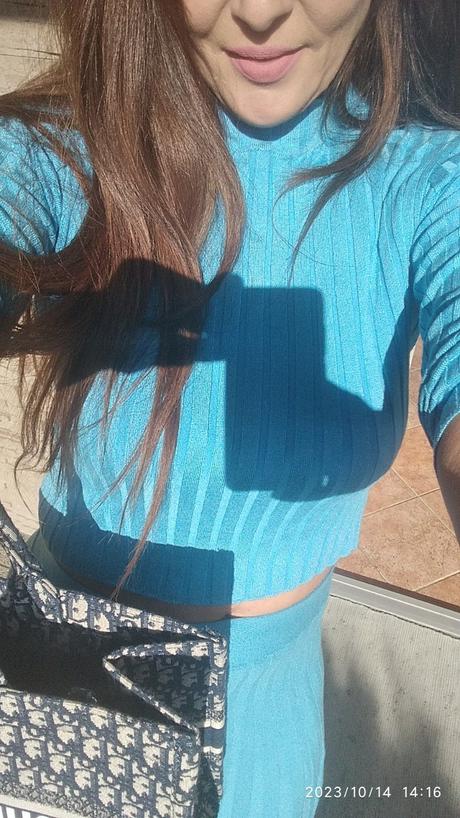 Sukna a upletovy top komplet, s