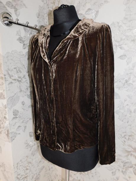 Pret luxusny hodvabny zamatovy blejzer, 38