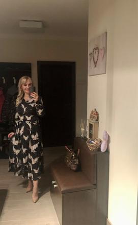 Maxi dlhé šaty s opaskom, veľkosť 36, h&m,34