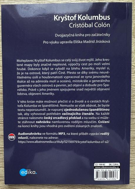 Kryštof kolumbus a1/a2 dvojjazyčná kniha cz/es, 
