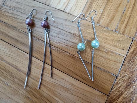 Visiace náušnice s perličkou,