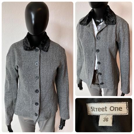 Dámske sako s kožušinkou sivé (s), street one,s