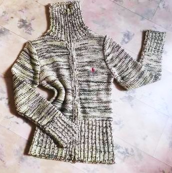 Vlnený sveter na zips polo od rl, ralph lauren,s