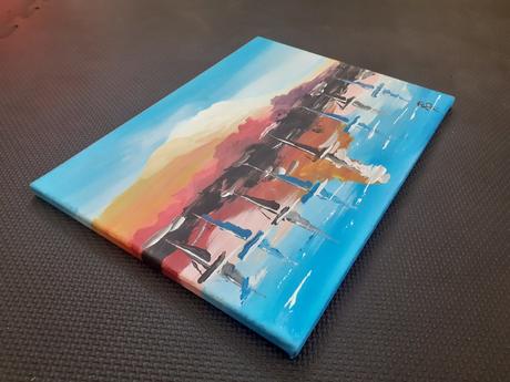 Obraz plachetnice - akryl na plátne, originál, 