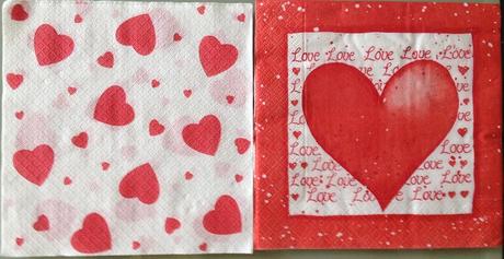 Srdce servítky na decoupage,