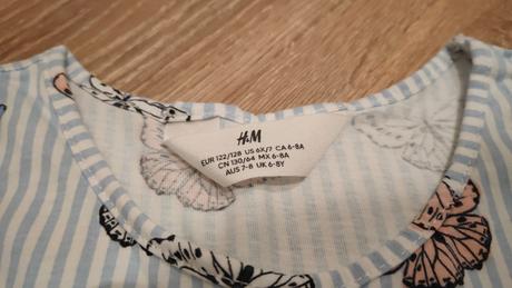 Šaty s motýlikmi, h&m,122
