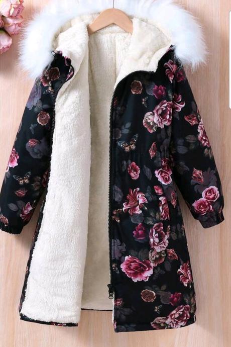 Zimný kvetinový kabát, 122 - 152