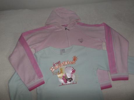 Velúrová mikina veľ.146/152 + tričko, 152