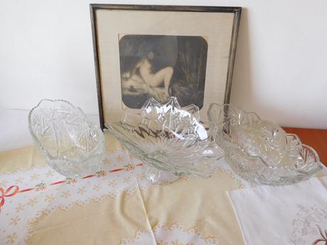 Lisované sklo mysy na ovocie, 