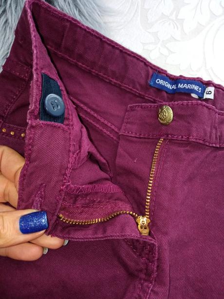 Dievčenské bordové slimové džínsy (6r.), original marines,116