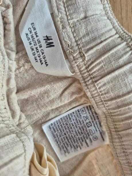 Ľanové nohavice, h&m,164