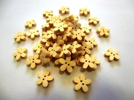 Drevený gombík kvietok 12 mm, 